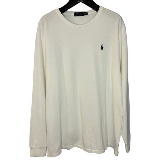 Polo Ralph Lauren White Waffle Knit Pony Logo Men's XL Preppy - Picture 1 of 8